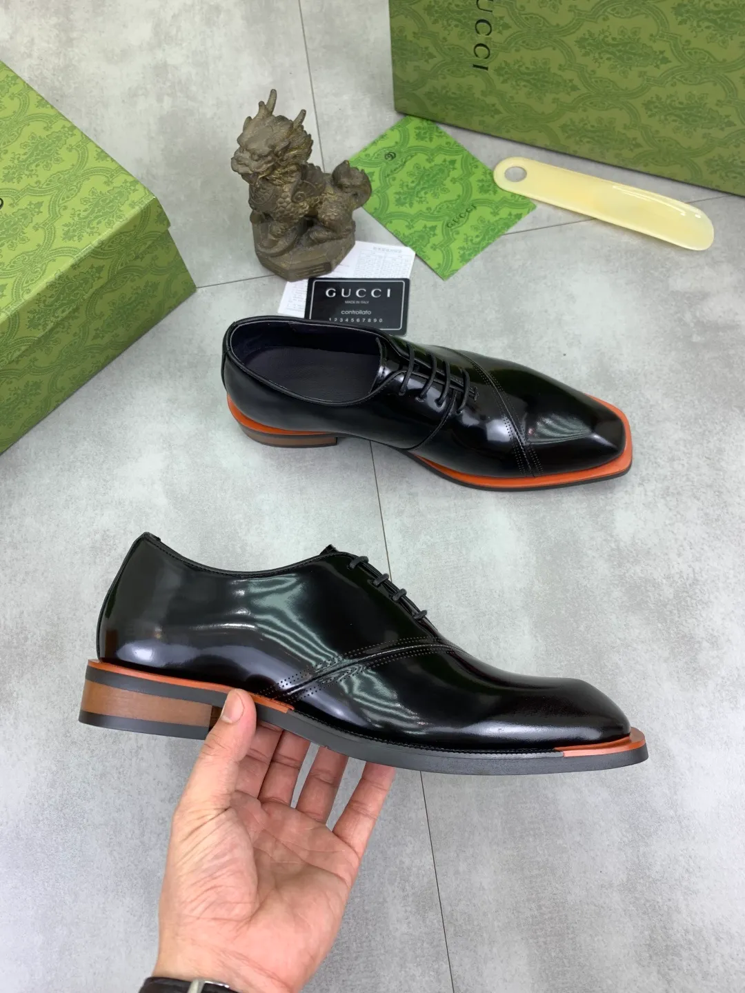 Men's Men's Shoes 💰P580 [New Style] 💰💎💎💎 [Gucci] GUCCI high-end men's formal business leather shoes, original order 1:1! Original imported high-end calfskin, original metal buckle, imported first-layer pigskin lining for feet, original high-end outsole, men's shoe size: 38-44